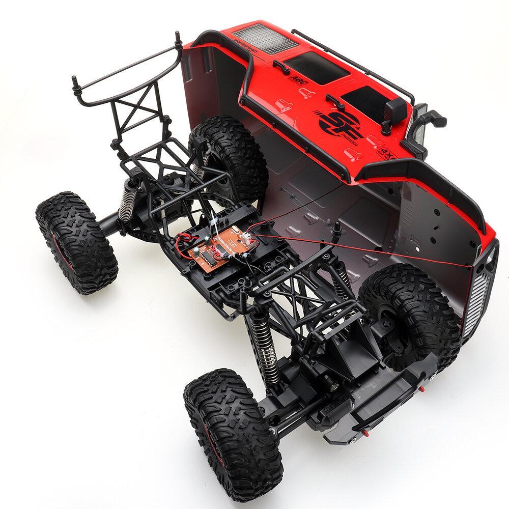 1/10 2.4G 4X4 Crawler RC Car Desert Mountain Rock Vehicle Models With Two Motors LED Head Light Two Battery