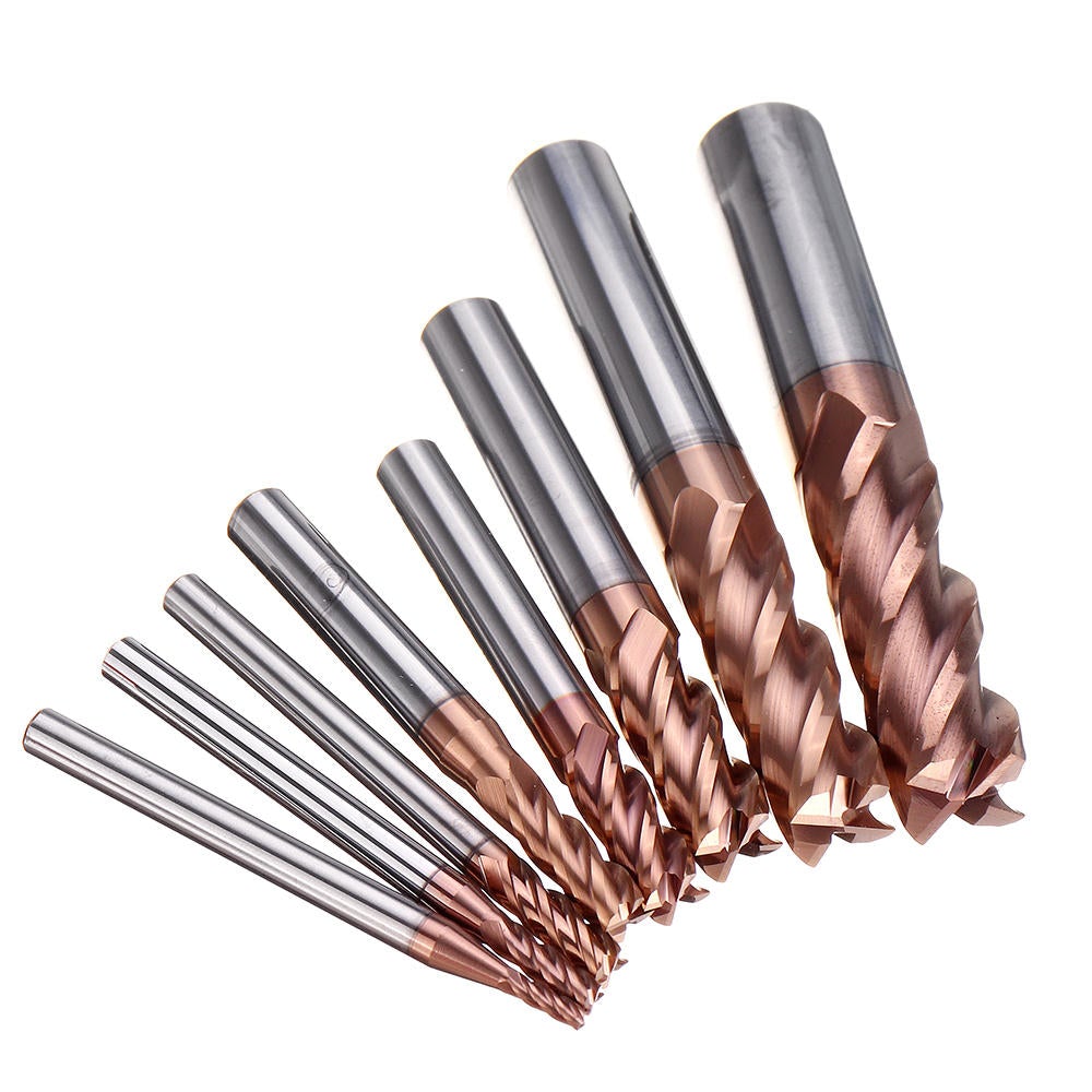 55 Degree Tungsten Carbide 4 Flutes Milling Cutter TiAlN Coating 2-12mm CNC Cutter Milling Tool