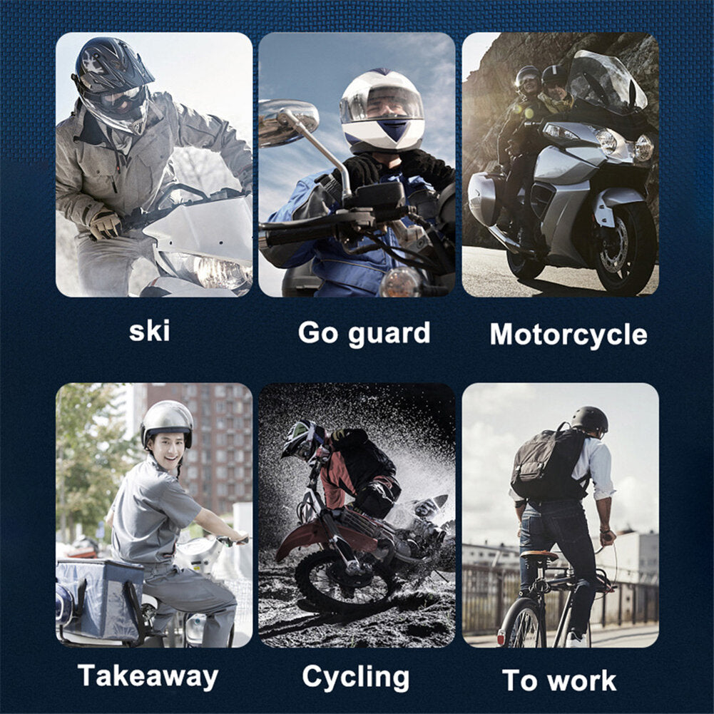 Bluetooth 5.0 Headset Single Helmet Moto Earphone With Micro Waterproof LED Motorcycle Cycling Wireless Headphone for Calling Music