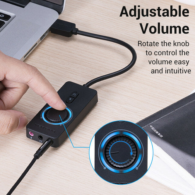 USB External Sound Card to 3.5mm Audio Adapter to Earphone Microphone 0.15m0.5m1m