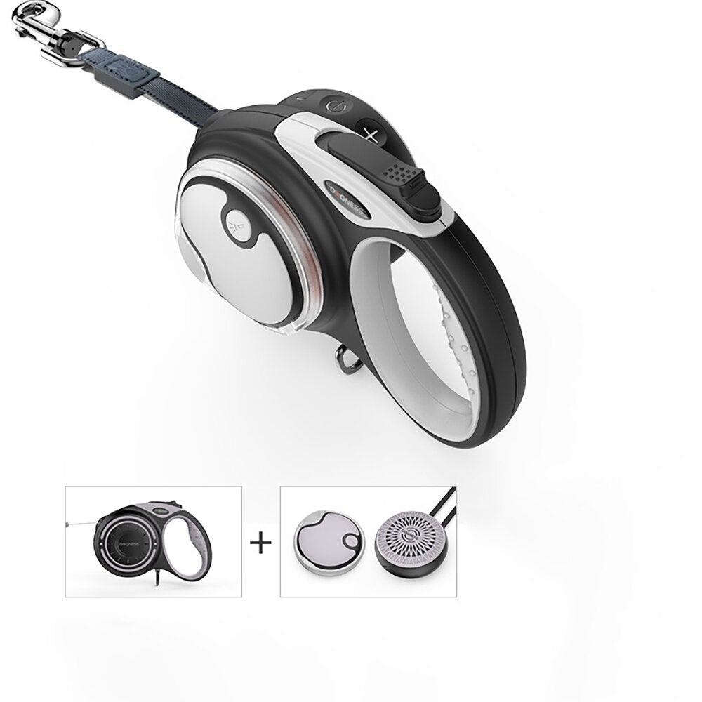 Reflective Retractable Dog Leash, One Button Brake & Lock Anti-Slip Handle, Strong Nylon Ribbon Tape for Small Medium Large Dogs