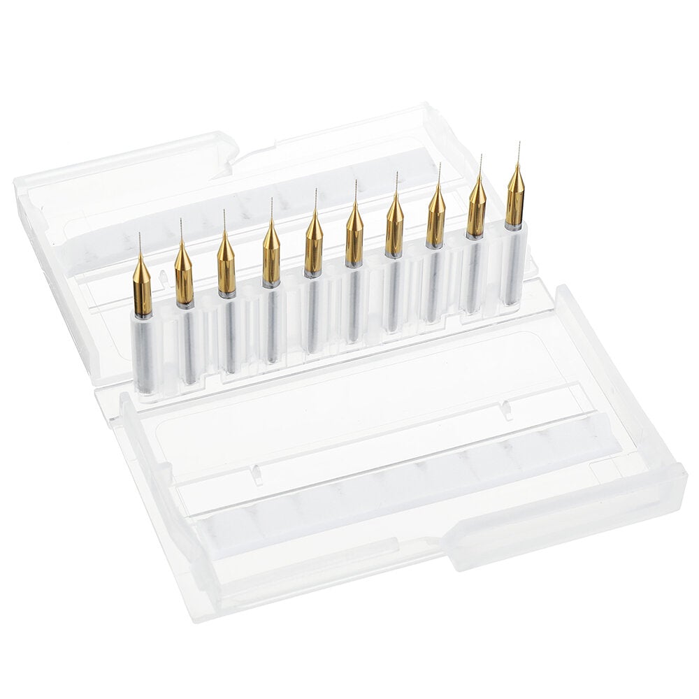 10PCS Tungsten Carbide Mask Mold Drill Bit 0.2/0.25/0.3mm Titanium Plating PCB Drill Bit for Meltblown Fabric