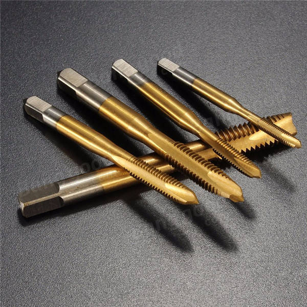 5pcs M3-M8 HSS Spiral Point Tap Straight Flute Metric Titanium Machine Screw