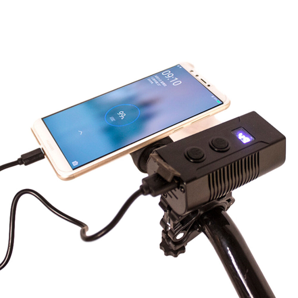 2xT6 750lm COB LED Bike Headlight 9 Modes Adjustable USB Rechargeable Waterproof Super Bright Bicycle Front Flashlight with Bracket