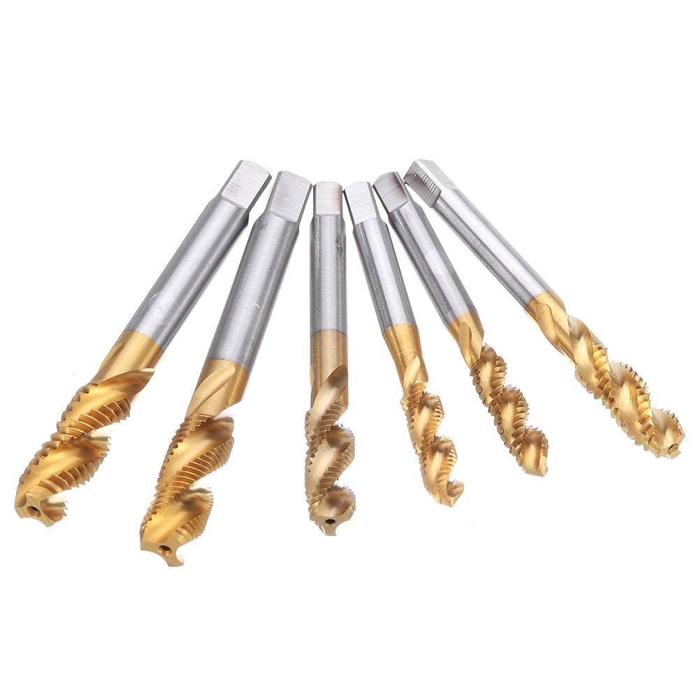 HSS Spiral Flute Hand Tap Imperial Titanium Coated Machine Screw Plug Tap Drill