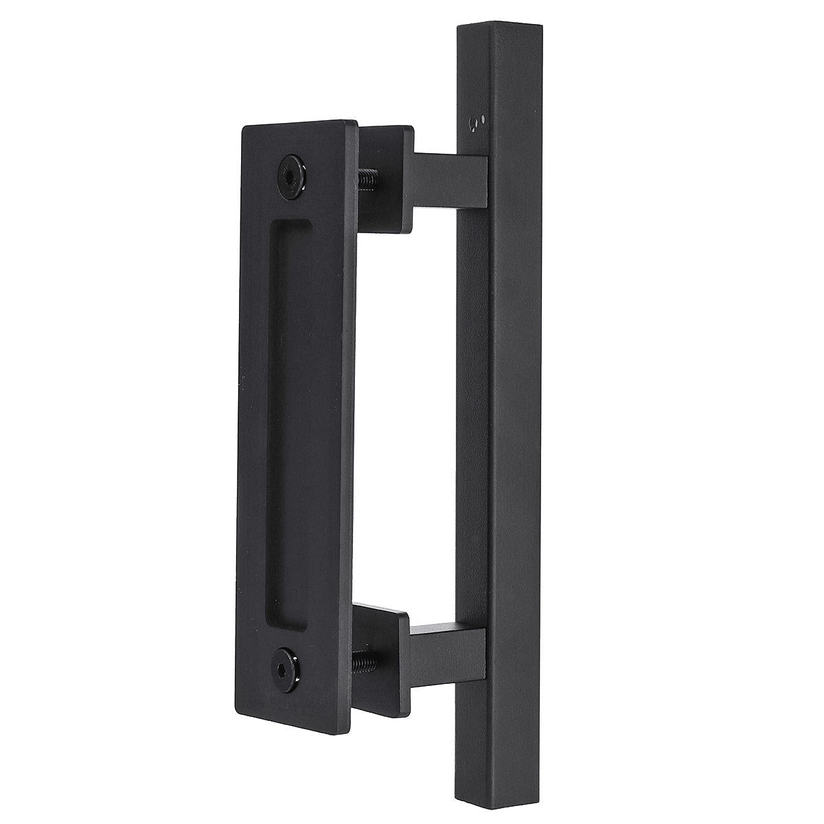 12 Inch Rustic Barn Door Handle for Sliding Door Barn Door Hardware Black Door Pull Plate Antique Long Base Gate Handles Pulls Push