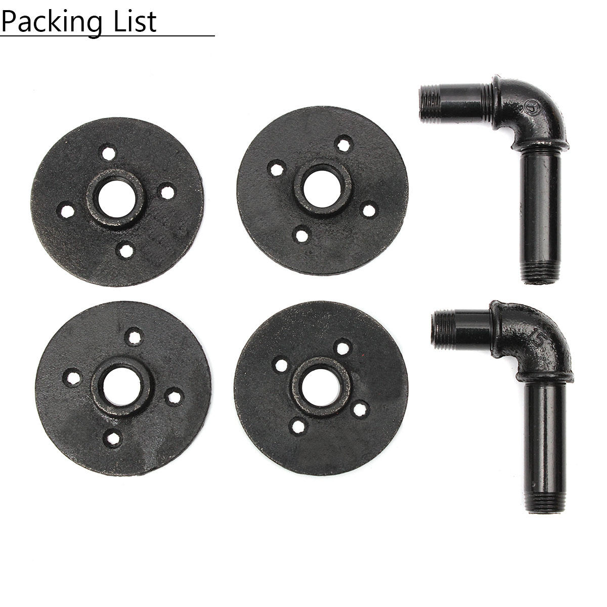 2Pcs Steampunk Industrial Pipe Scaffold Board Shelf Brackets Black Iron 14x9cm