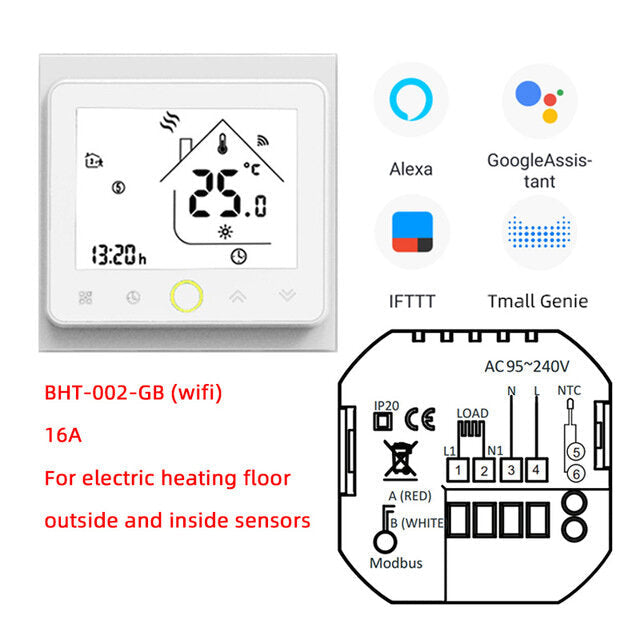 Wifi Smart Thermostat 3A Temperature Controller APP Remote Control for Water/Gas Boiler Work With Alexa Google Home