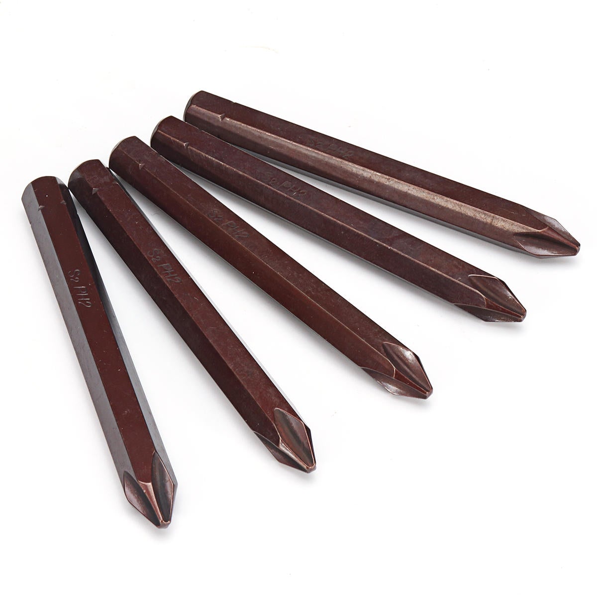 5Pcs 80mm Hex Shank PH2 Magnetic Screw Driver S2 Screwdriver Bit