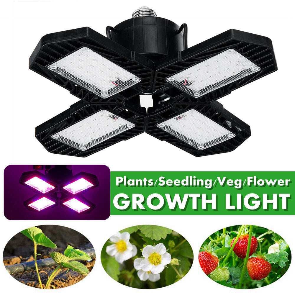 132LED Grow Light 2835 Full Spectrum 4 Blades Hydroponic Plant Veg Flower Lamp AC85-265V