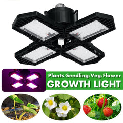 132LED Grow Light 2835 Full Spectrum 4 Blades Hydroponic Plant Veg Flower Lamp AC85-265V