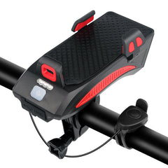 4-in-1 400LM Bike Light + USB Horn Lamp + Phone Hold + Power Bank 3 Modes LED Headlight 5 Modes Horn Waterproof Cycling Bicycle