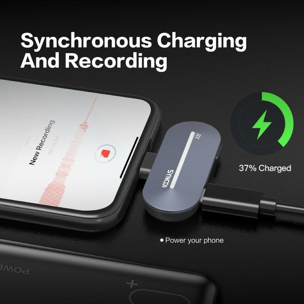 Wireless Lavalier Microphone System 2.4GHz Dual Channel Real Time Vocal Studio Condenser Type-C Interface Mic with Charging Case