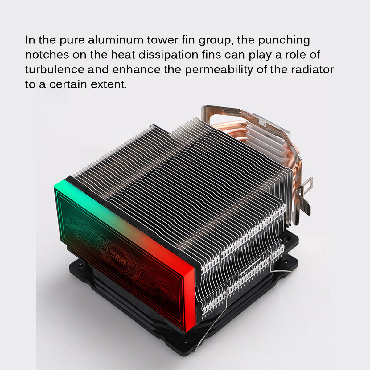 12CM 1300RPM 4 Copper Tube RGB Color Change CPU Cooling Fan Intelligent Speed Regulation