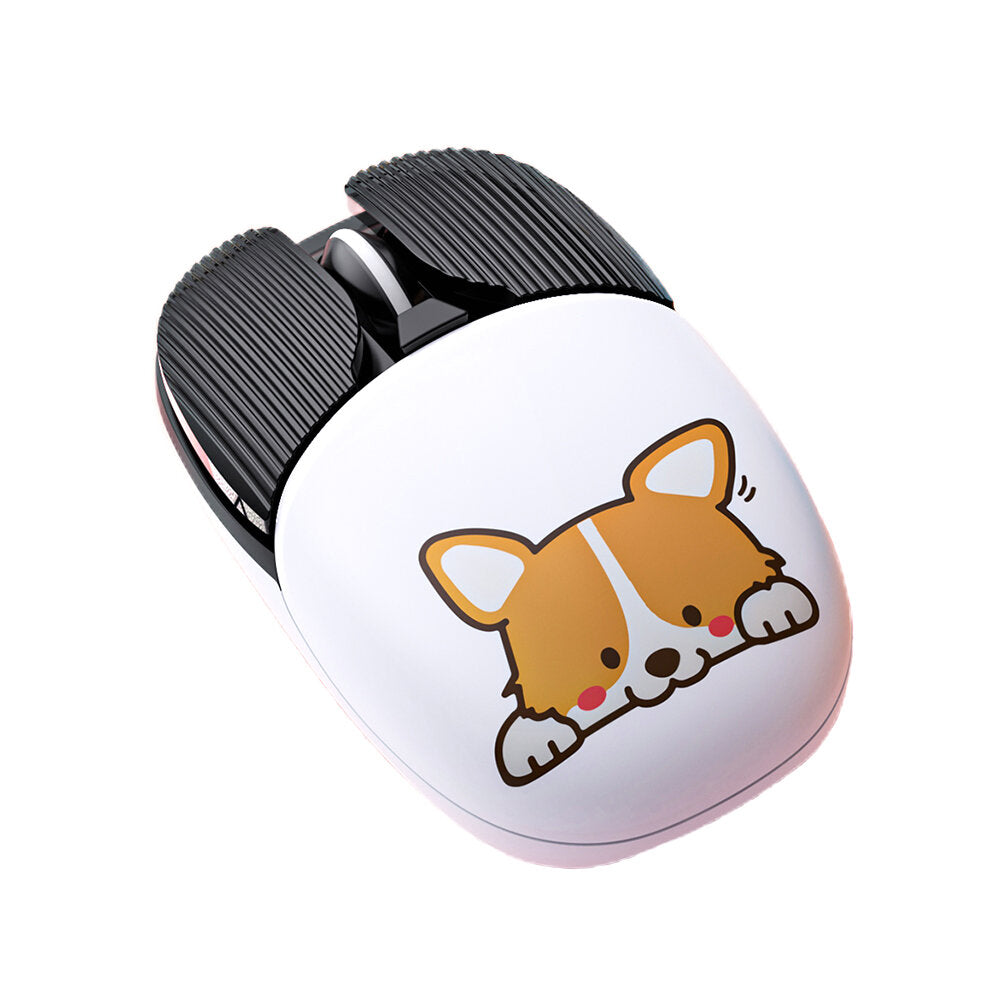 Cute Cartoon Mouse Dual Mode Bluetooth 3.0/5.2 2.4G Wireless Adjustable 1000-1600DPI Rechargeable Mute Button Mice