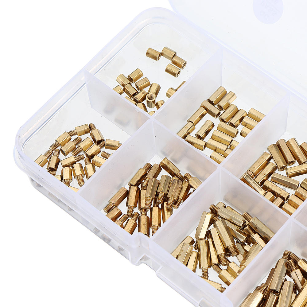 300Pcs M2 Male-Female Brass Hex Column Standoff Support Spacer Pillar Stainless Steel Screws Nuts for PCB Board