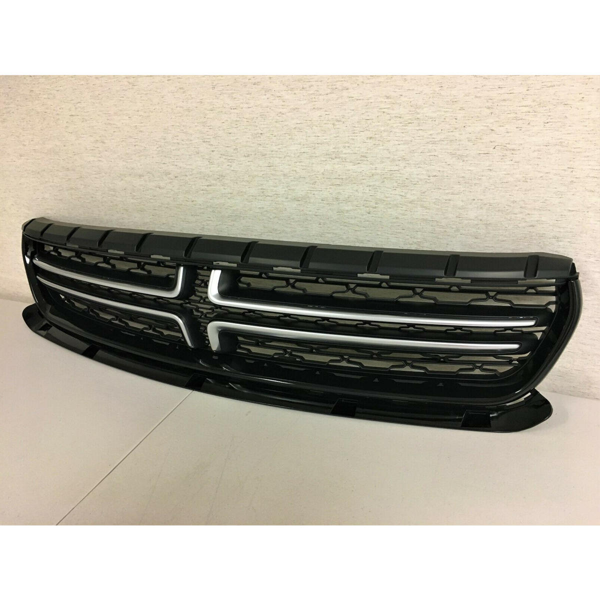 Black & Silver ABS Front Upper Bumper Grill Grille For Dodge Charger