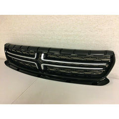 Black & Silver ABS Front Upper Bumper Grill Grille For Dodge Charger