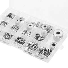 270Pcs Stainless Steel Flat Washer Fender Washer Hex Nut M3/M4/M5/M6/M8 Assortment Kit