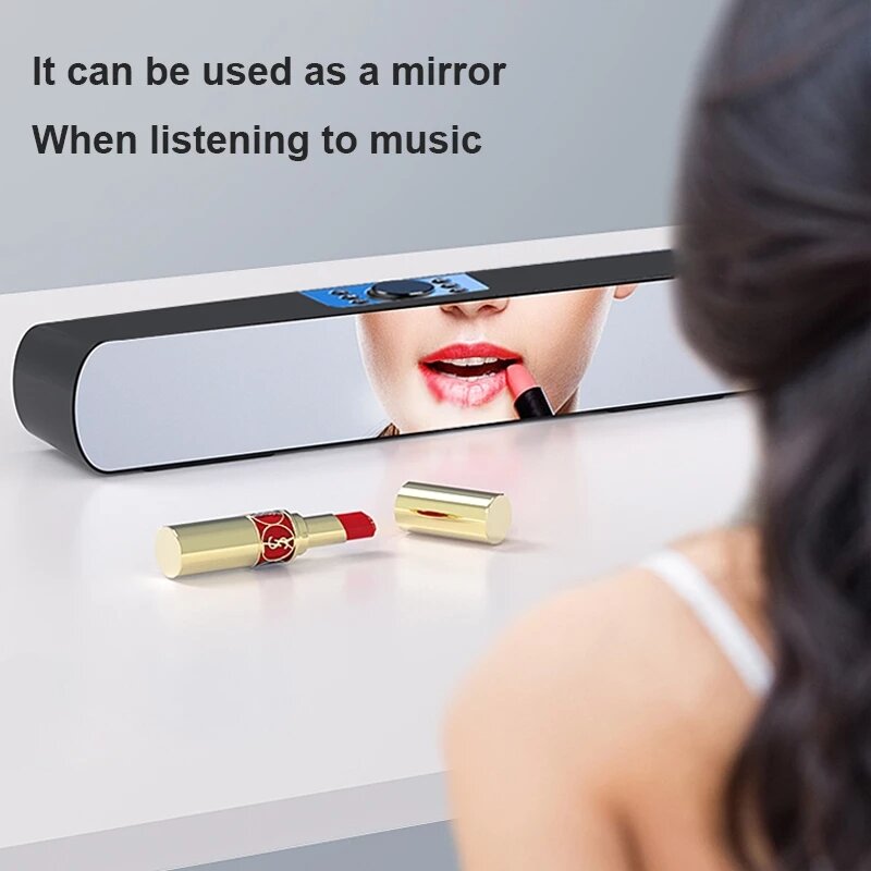 Alarm Clock Bluetooth Speaker With LED Digital Display Wired Wireless Home Theater Surround Sound Bar