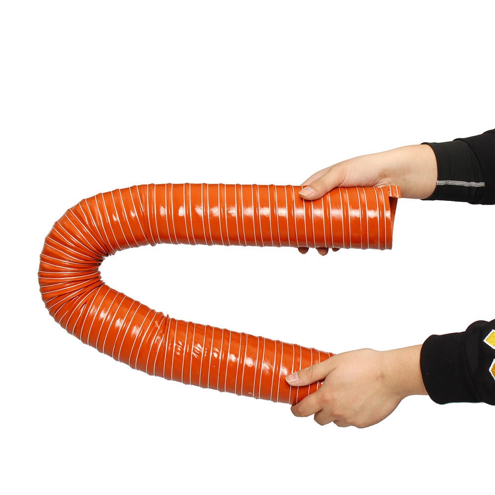 Orange Air Ducting Pipe Flexible Silicone Hose Hot And Cold Cooling Transfer Extractor