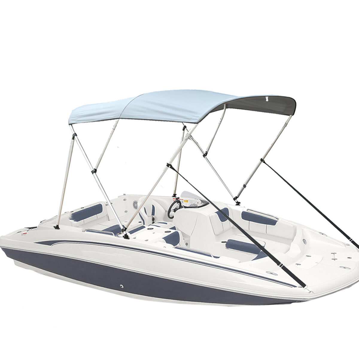 3 Bow Bimini Top Replacement Canvas Cover W/Boot Cover Frame UV Resistant