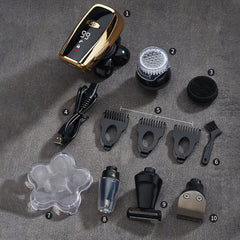 6 in 1 Electric Shaver Six Floating Heads Bald Head Shaver Grooming Kit IPX6 Waterproof