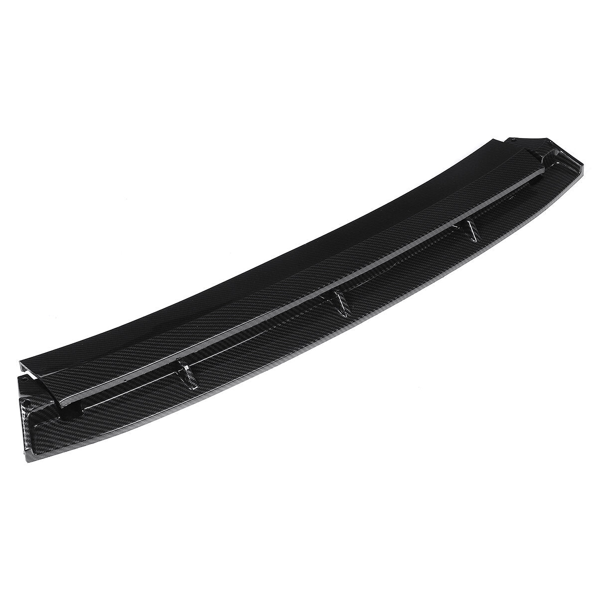 4Pcs Double Layer Carbon Fiber Look Front Bumper Lip Spoiler Cover Trim