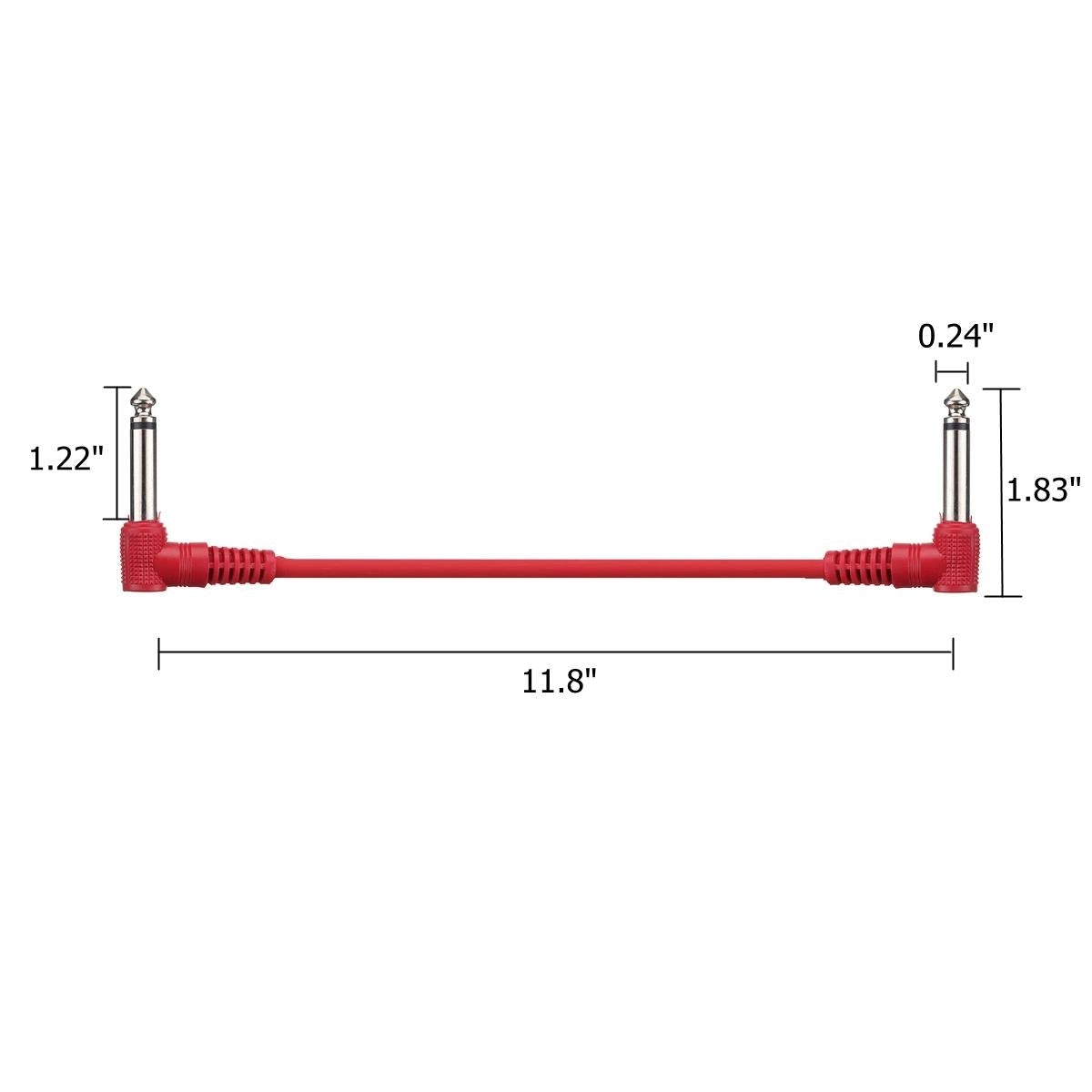 Right Angle 1/4" 6Pcs Guitar Effect Pedal Board Cable Patch Cord