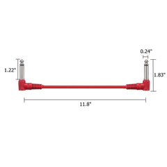 Right Angle 1/4" 6Pcs Guitar Effect Pedal Board Cable Patch Cord
