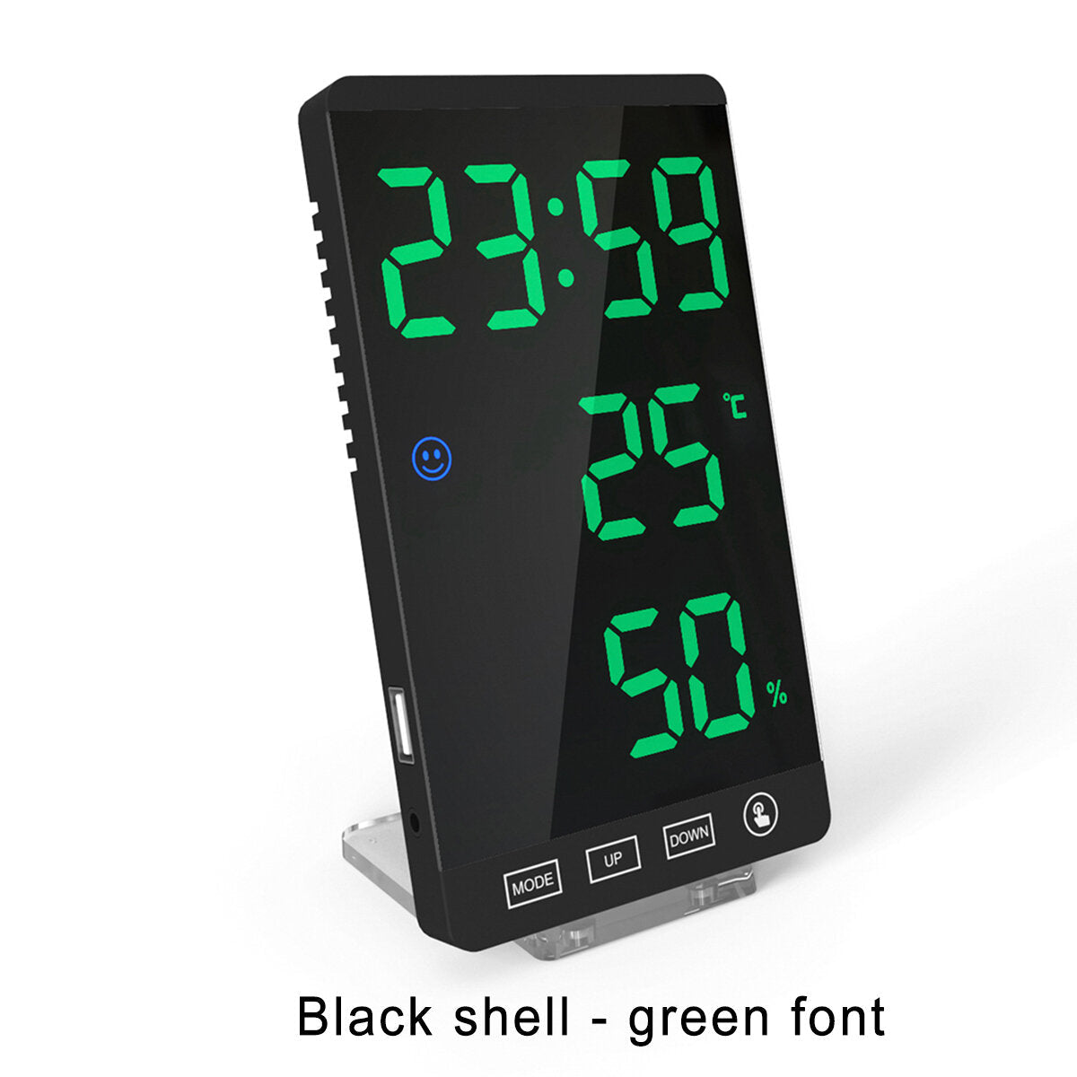 LED Digital Alarm Clock Snooze Mirror Alarm Clock with USB Charging Port