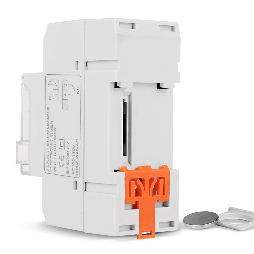 DIN Rail 4 Pins Voltage Output Digital Switch Timer Electronic Time Clock Relay with Replaceable Battery