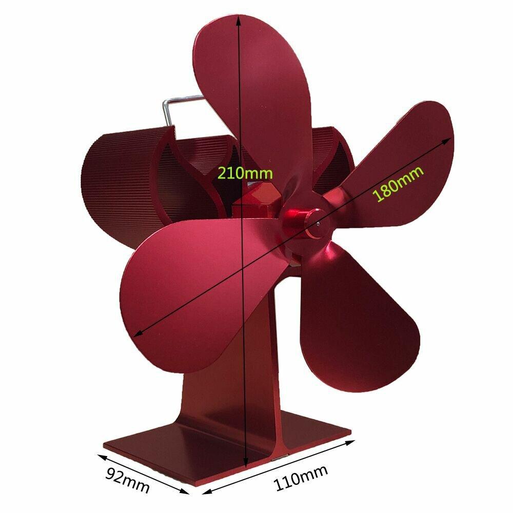 4 Blade Eco-friendly Stove Fan Home Fireplace Fan Low Noise Efficient Heat Distribution