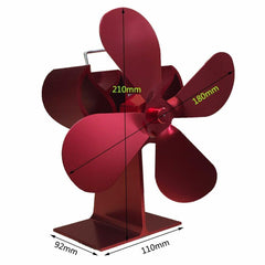 4 Blade Eco-friendly Stove Fan Home Fireplace Fan Low Noise Efficient Heat Distribution