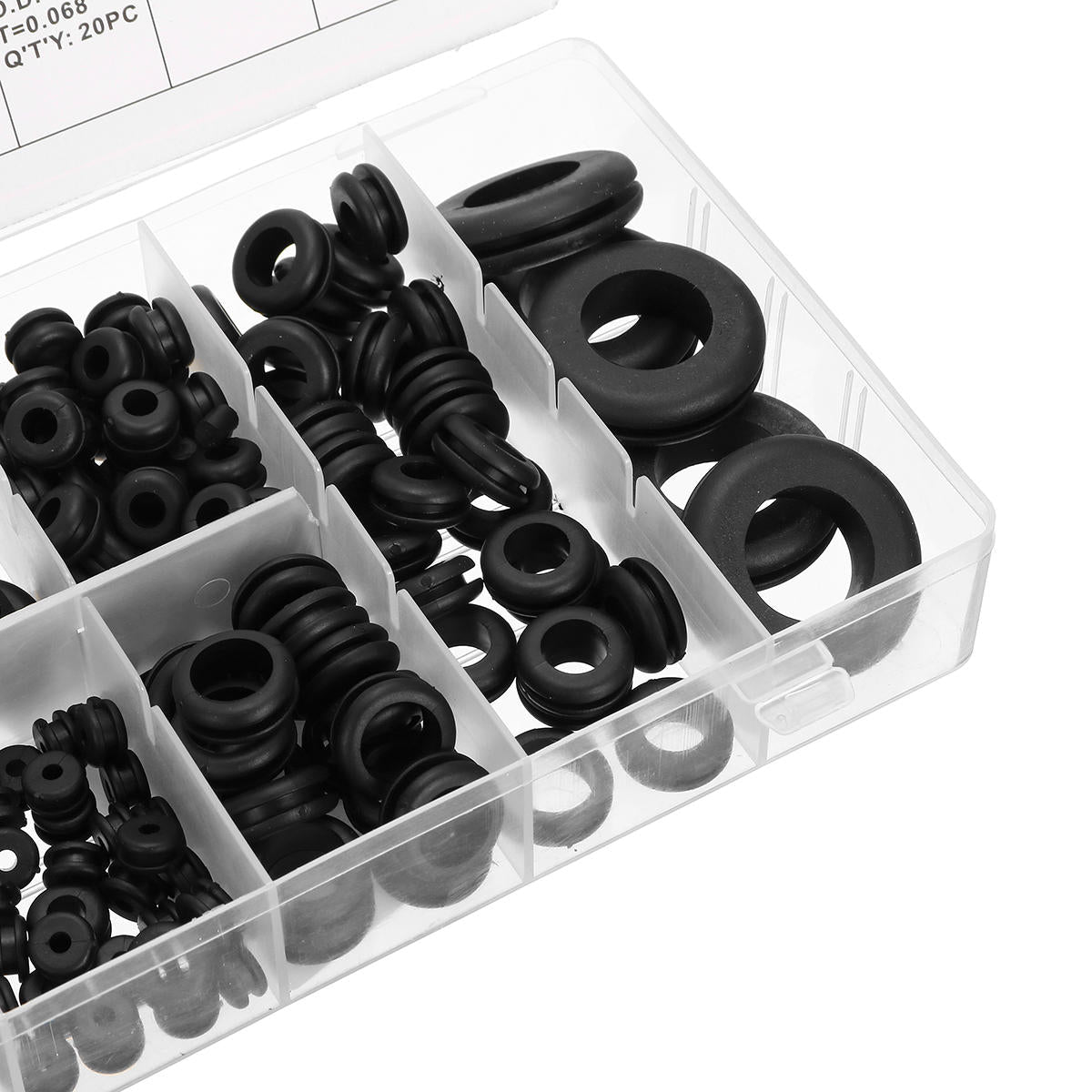 180pcs Rubber Ring Grommet Assortment Kit Electrical Wiring Gasket Firewall Hole Case