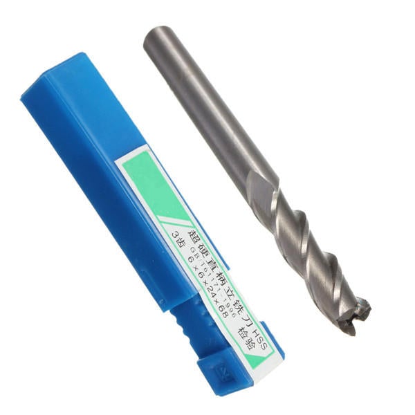 5pcs 6mm x 3 Flute HSS End Mill Cutter