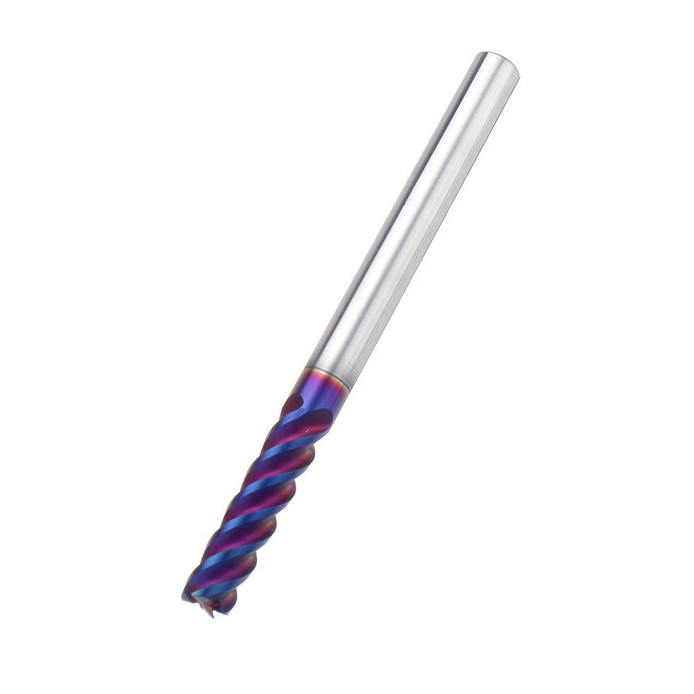 L75mm D4/5/6/8/10mm HRC60 4 Flutes Blue NACO Coated Tungsten Carbide Milling Cutter CNC Tool