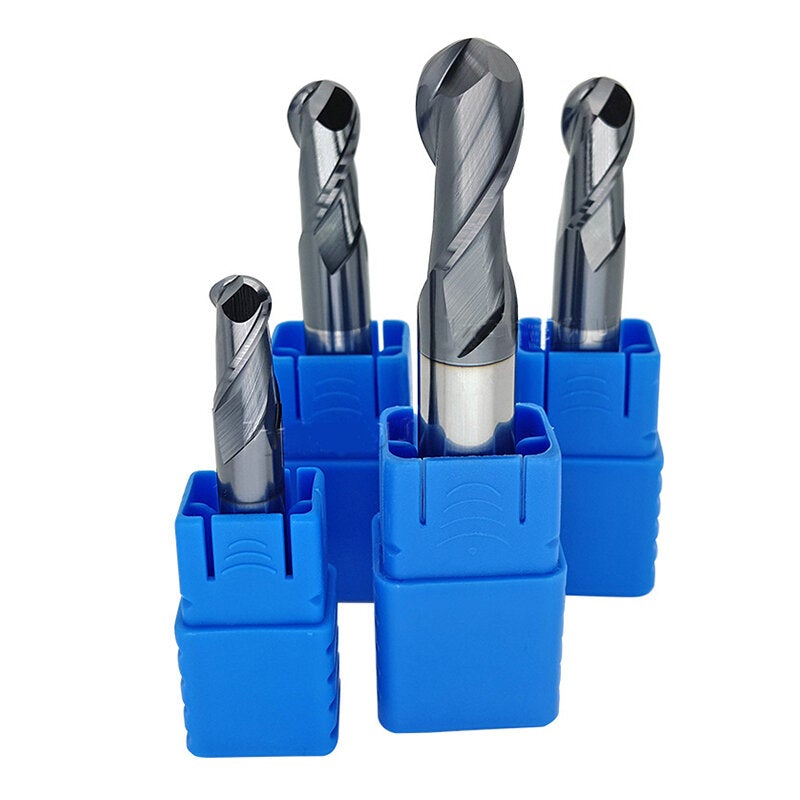 R0.5-R6mm TiAlN Coating Ball Nose 2 Flute Tungsten Carbide End Mill Cutter