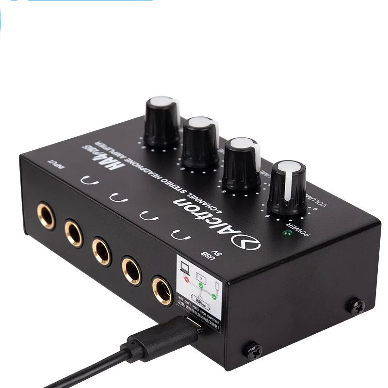 Channel Stereo Mini Headphone Amplifier USB Port Powered Recording Studio Headphone Splitter