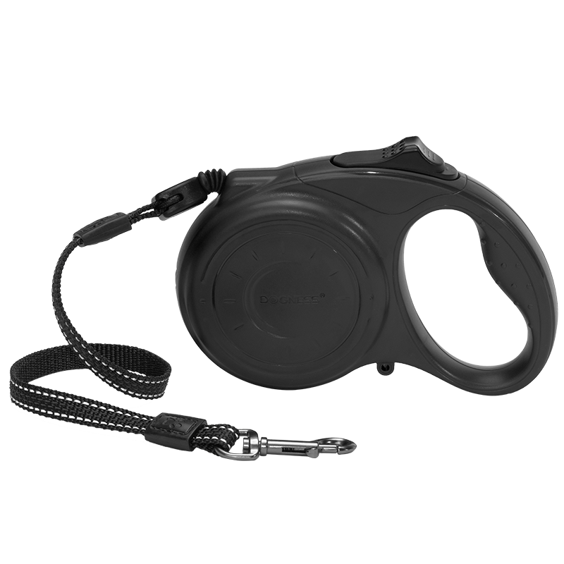 Reflective Retractable Dog Leash, One Button Brake & Lock Anti-Slip Handle, Strong Nylon Ribbon Tape