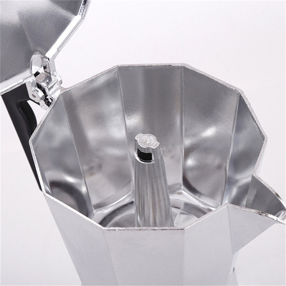Express Espresso Maker Cup Aluminum Mocha Pot Ergonomic Handle Safety Relief Valve More Convenient to Drink Coffee