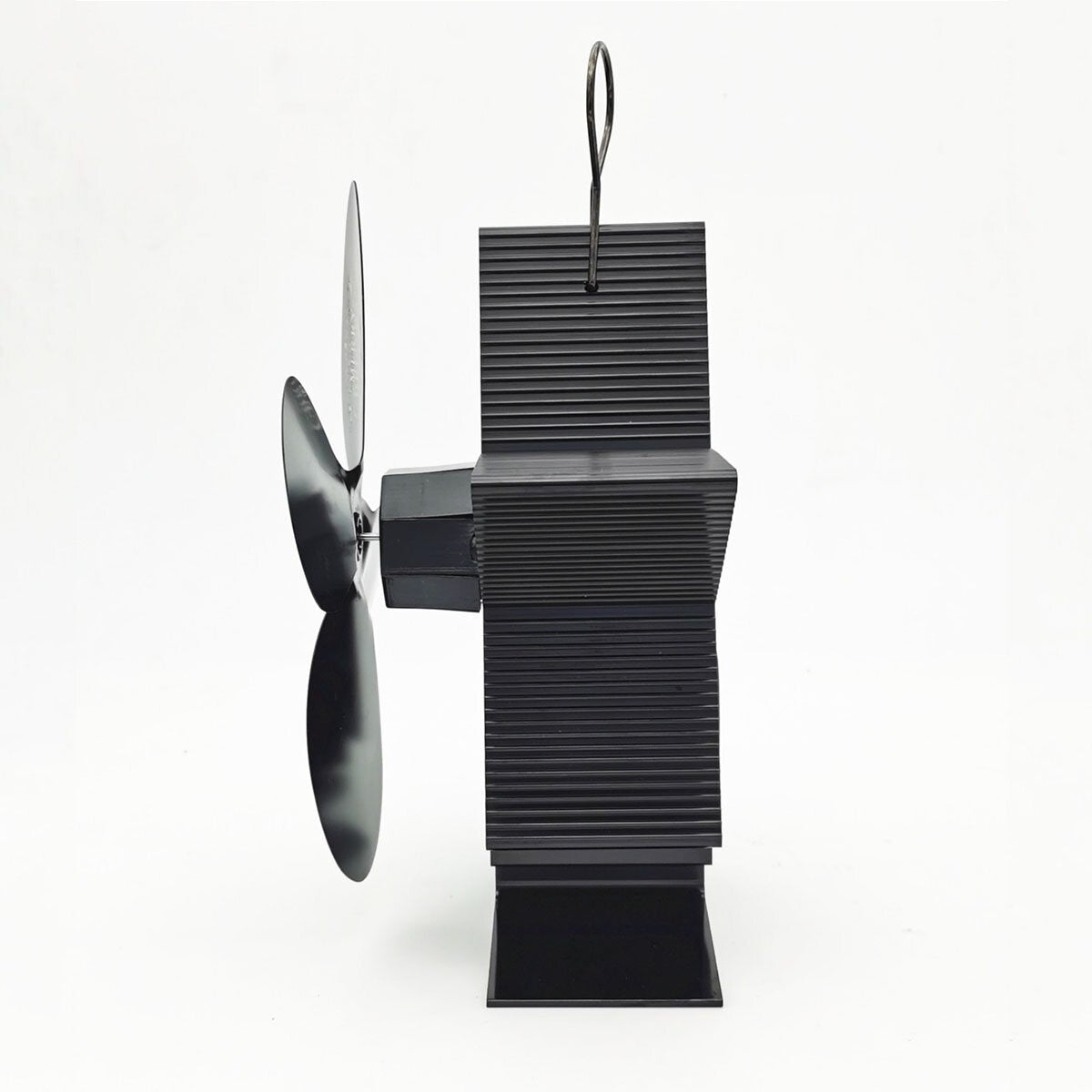 4 Blade Heat Powered Stove Fan with Magnetic Thermometer for Fireplace Heater