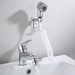 Bathroom Bathtub Wash Face Basin Water Tap External Shower Hand Held Spray Mixer Spout Faucet Wall Mounted Kit Rinser Extension Set Hair Washing