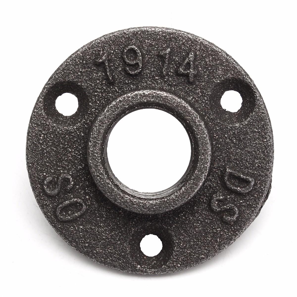 10pcs 3/4 Inch Black Malleable Threaded Floor Flange Iron Pipe Fittings Wall Mount