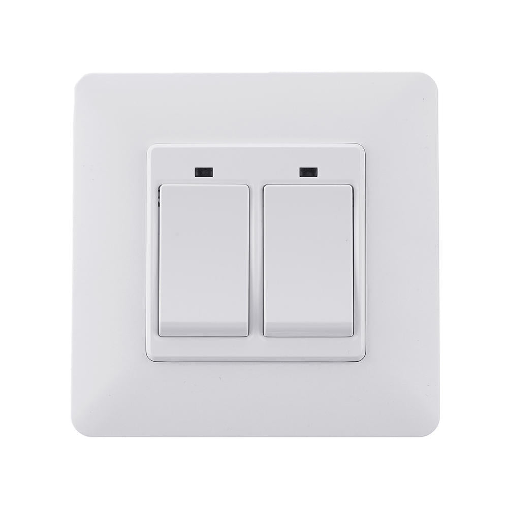 EU Standard 2 Gang Smart Push Button Switch Tuya Wireless Remote Control Work with Alexa Google Home