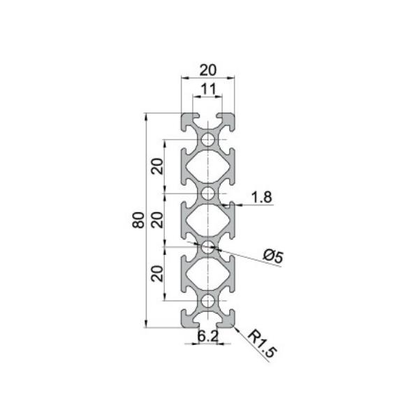 350mm/500mm Length T-Slot Aluminum Profiles Extrusion Frame For CNC
