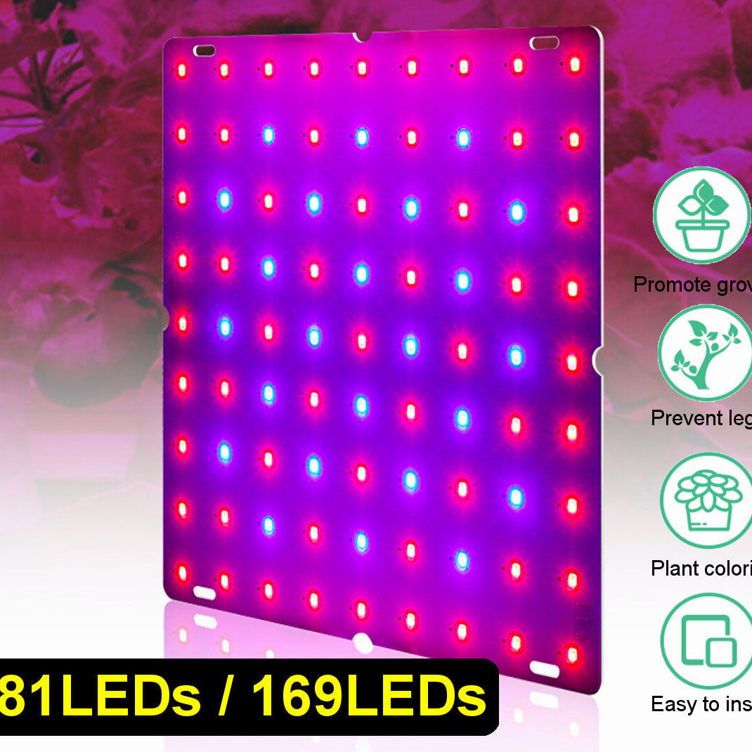 Ultra Thin 81/169LEDs Plant UV Grow Light Full Spectrum Veg Lamp For Indoor Hydroponic Plant Flower 110-240V