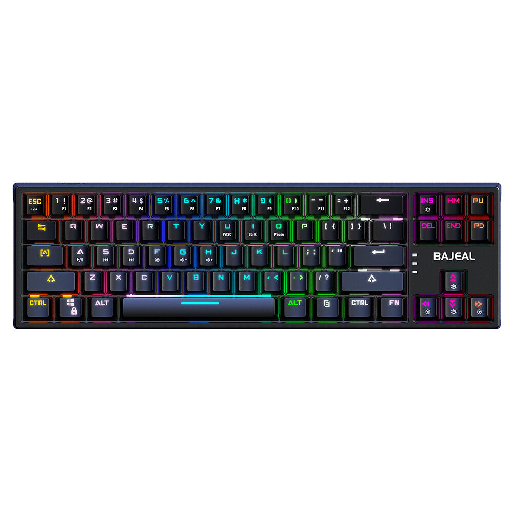 Mechanical Gaming Keyboard 71 Keys Hot-Swappable Blue Switch RGB Backlit Detachable Type-C Wired Gaming Keyboard for Office Gamer