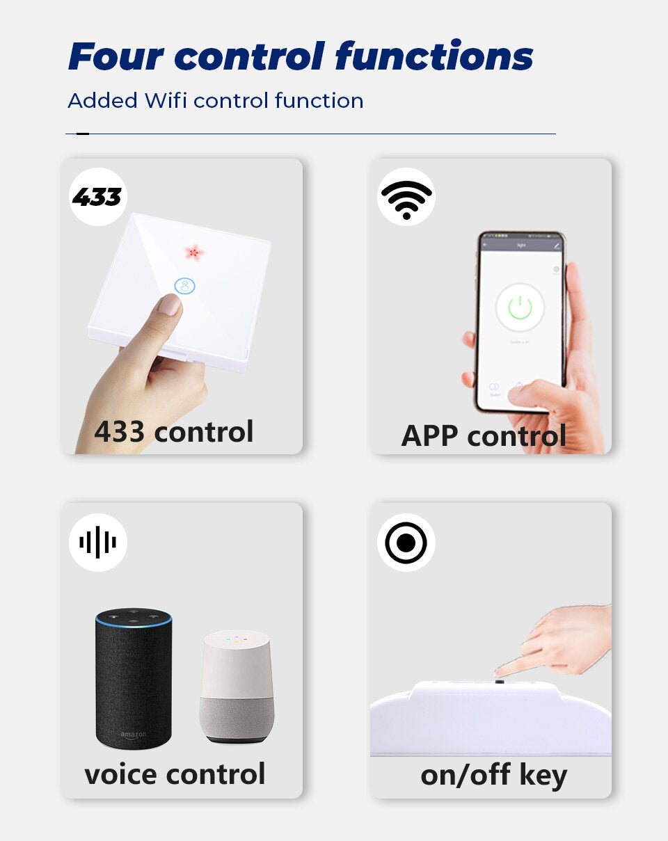 WiFi Light Switch 220V RF 433MHz With Breakers Remote Control Delay Module DIY Timer Switch Works With Alexa Google Home