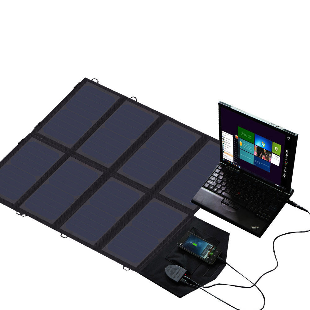 18V 40W Portable Solar Panel Charger Dual Ports Solar Cell for Phone Tablet Laptops Camping Hiking Accessories